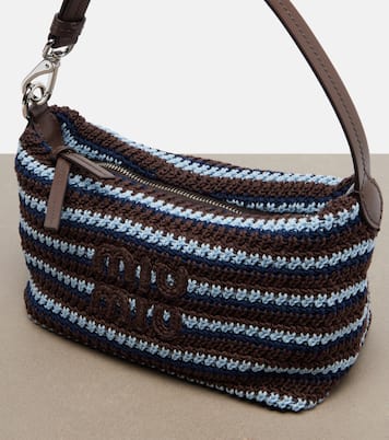 Striped crochet shoulder bag | Miu Miu