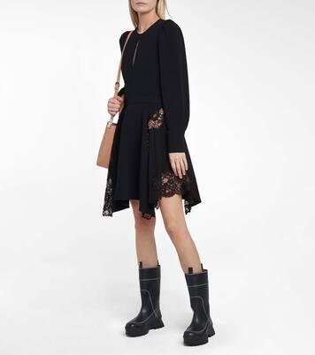 Celeste lace-trimmed cady minidress | Stella McCartney