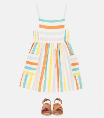 Striped linen and cotton dress | Stella McCartney Kids
