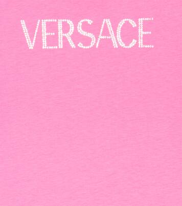 Logo embellished cotton T-shirt | Versace Kids