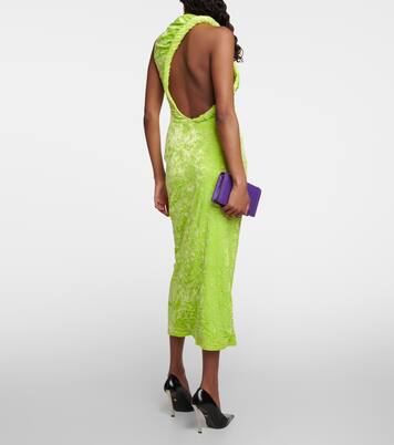 Robe midi en velours | Versace