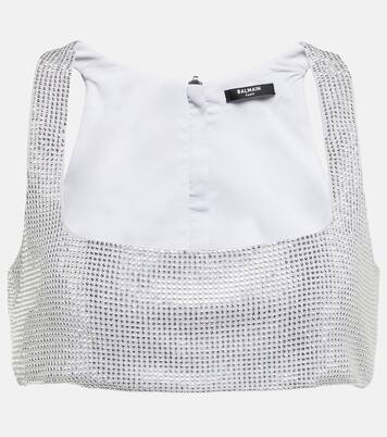 Cropped-Top mit Kristallen | Balmain