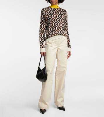 High-rise wide-leg jeans | Prada