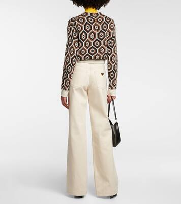 High-rise wide-leg jeans | Prada