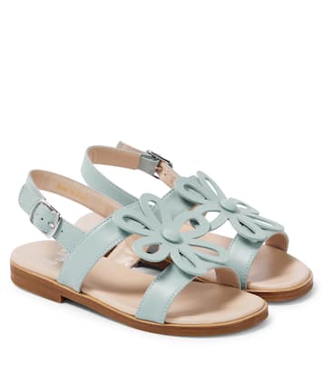 Flower-embellished leather sandals | Il Gufo