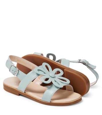 Flower-embellished leather sandals | Il Gufo