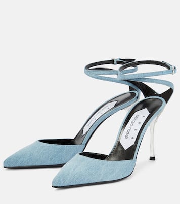 X Sergio Rossi Pumps Marquise aus Denim | Area