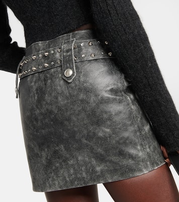 Verzierter Minirock aus Leder | Alessandra Rich