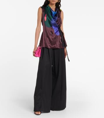 Bedrucktes Top aus Seide | Roksanda