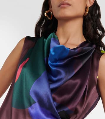 Bedrucktes Top aus Seide | Roksanda