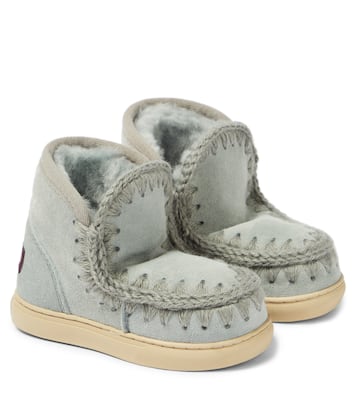 Shearling-lined suede sneakers | Mou Kids