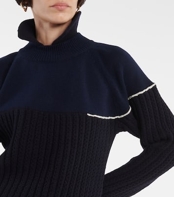 Pull en laine à double col | Victoria Beckham