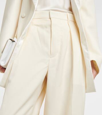 Weite High-Rise-Hose aus Wolle | Wardrobe.NYC