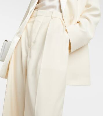 Weite High-Rise-Hose aus Wolle | Wardrobe.NYC