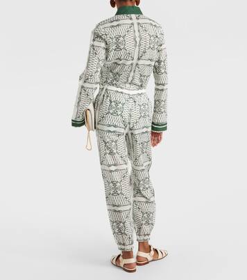 Pantalon tapered imprimé en coton | Tory Burch