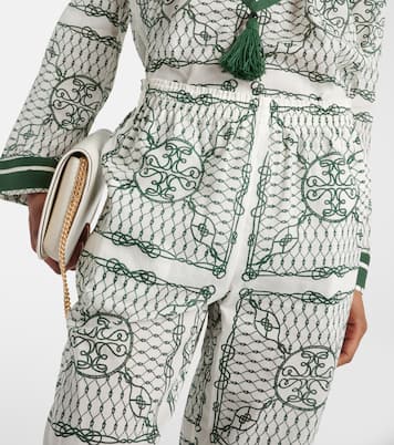 Pantalon tapered imprimé en coton | Tory Burch