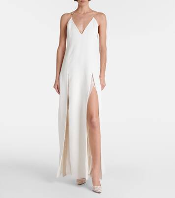 Robe longue Nonya en crêpe de satin | Khaite