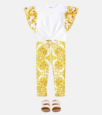 Legging Majolica en coton mélangé | Dolce&Gabbana Kids