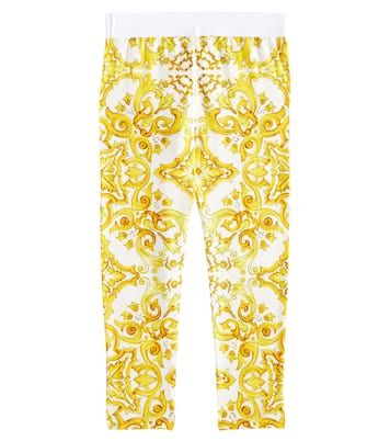 Legging Majolica en coton mélangé | Dolce&Gabbana Kids