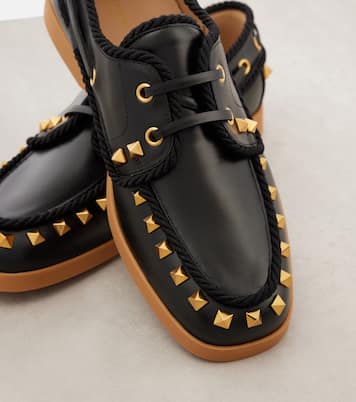 Palm Avenue leather boat shoes | Valentino Garavani