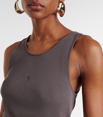 Tank top Cassandre de algodón acanalado | Saint Laurent