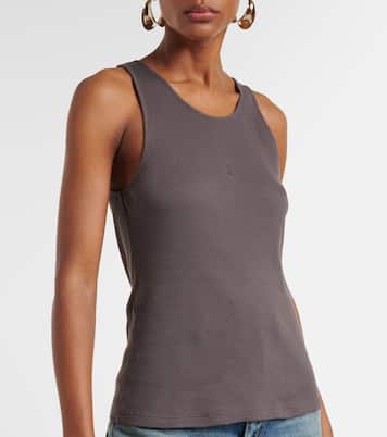 Tank top Cassandre de algodón acanalado | Saint Laurent