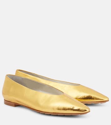 Sofia metallic leather ballet flats | Bottega Veneta