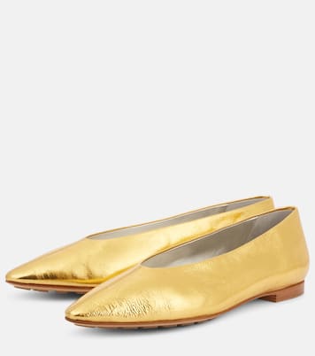 Sofia metallic leather ballet flats | Bottega Veneta
