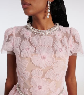 Robe longue en tulle à fleurs | Self-Portrait