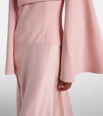 Abito lungo Rina in crêpe e raso | Solace London