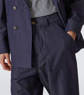 Wool-blend twill straight pants | Brunello Cucinelli