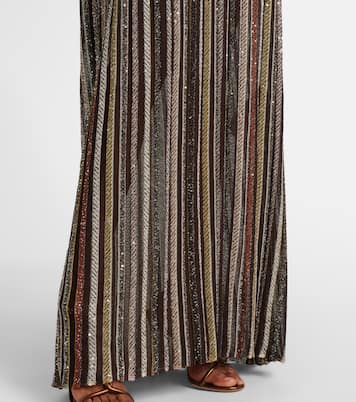 Robe longue rayée en lamé à sequins | Missoni