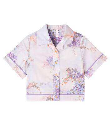 Cascadian floral cotton poplin shirt | Zimmermann Kids