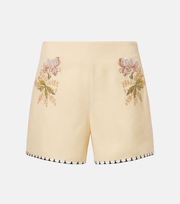 Escape floral embroidered shorts | Valentino