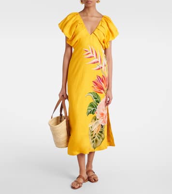 Midikleid Spring Awakening aus Leinen | Farm Rio