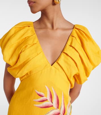 Midikleid Spring Awakening aus Leinen | Farm Rio