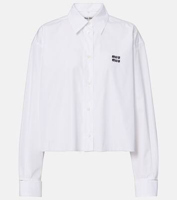 Cropped cotton poplin shirt | Miu Miu