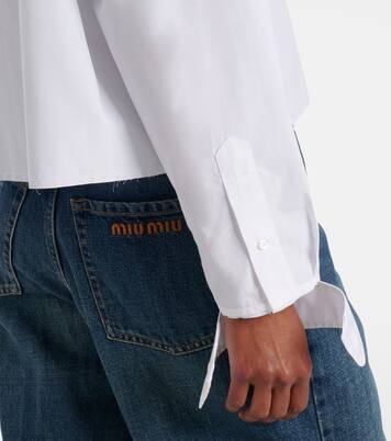 Cropped cotton poplin shirt | Miu Miu
