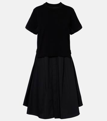 Cotton poplin and jersey maxi dress | Sacai