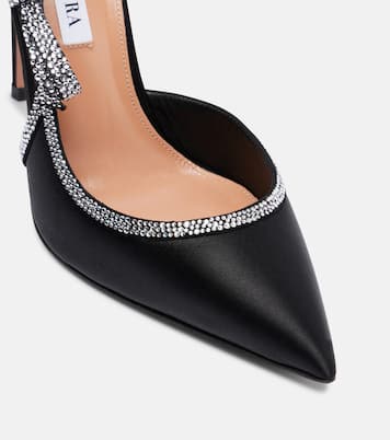 Verzierte Pumps Soave Crystal 105 aus Satin | Aquazzura