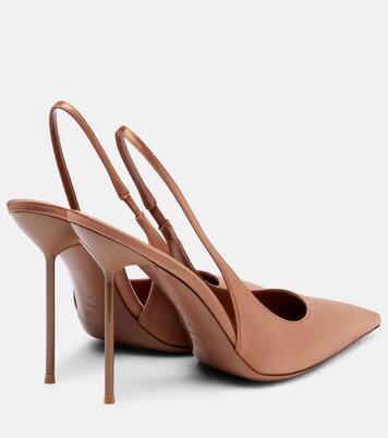 Lidia 105 satin slingback pumps | Paris Texas