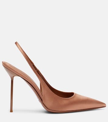 Lidia 105 satin slingback pumps | Paris Texas