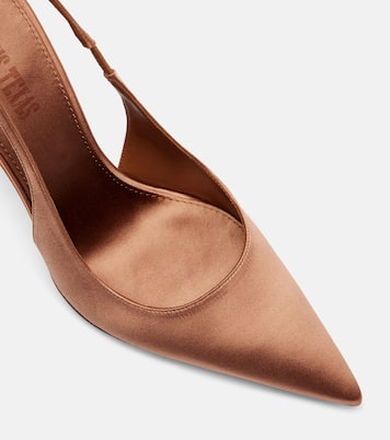 Lidia 105 satin slingback pumps | Paris Texas