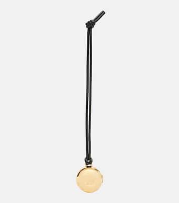 Pebble gold-plated leather bag charm | Loewe