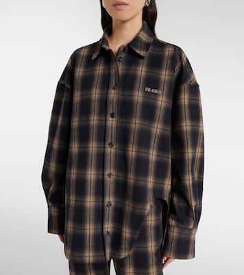 Oversize-Hemd aus Baumwollflanell | The Attico