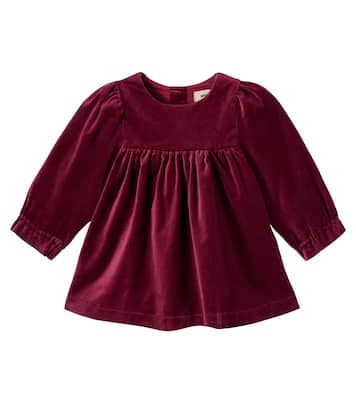 Baby Elvira cotton velvet dress | Wheat