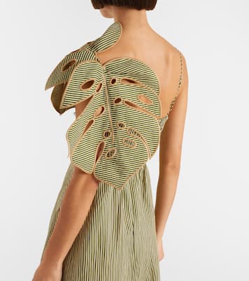 Striped Monstera linen midi dress | Farm Rio