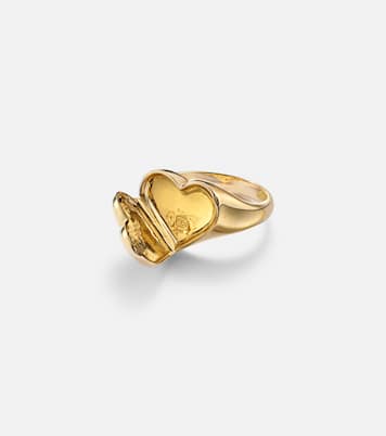 Anillo Wallpaper Heart de oro de 14 ct con diamantes | Sydney Evan