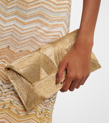 Clutch Vacanza Mini aus Raffiabast mit Leder | Aquazzura