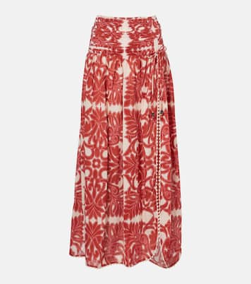 Carla printed cotton maxi skirt | Poupette St Barth
